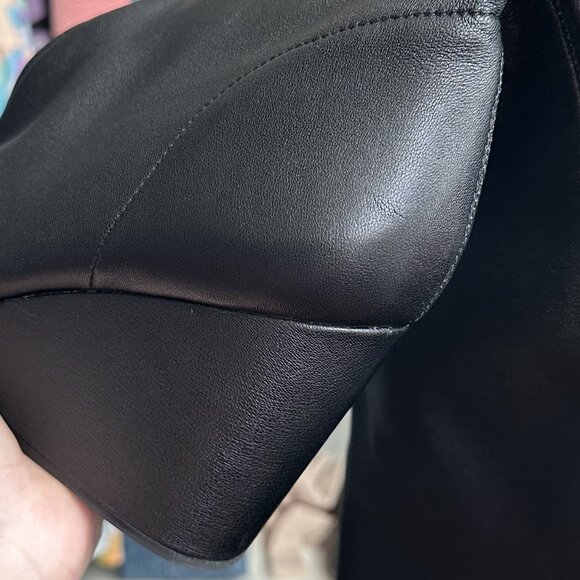 Vince Arlet Leather Over The Knee High Wedge Boots - Picture 10 of 11